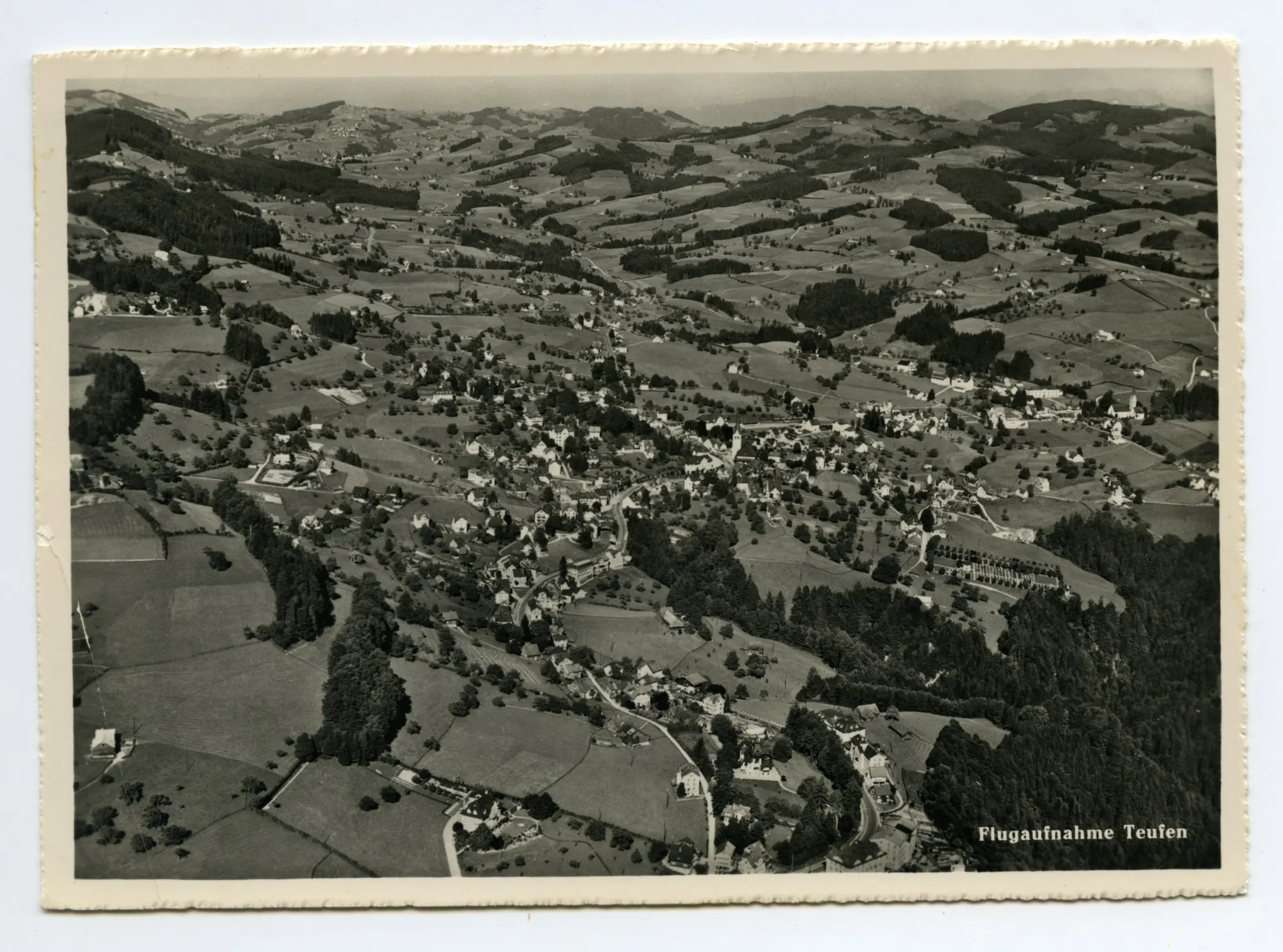 Eggli-Rank, Stofel, Dorfplatz, Bächli/Friedhof, Ebni, Gremm/Lortanne Sammelbüel, Blick Richtung Speicher (vgl. Hc.14-16)