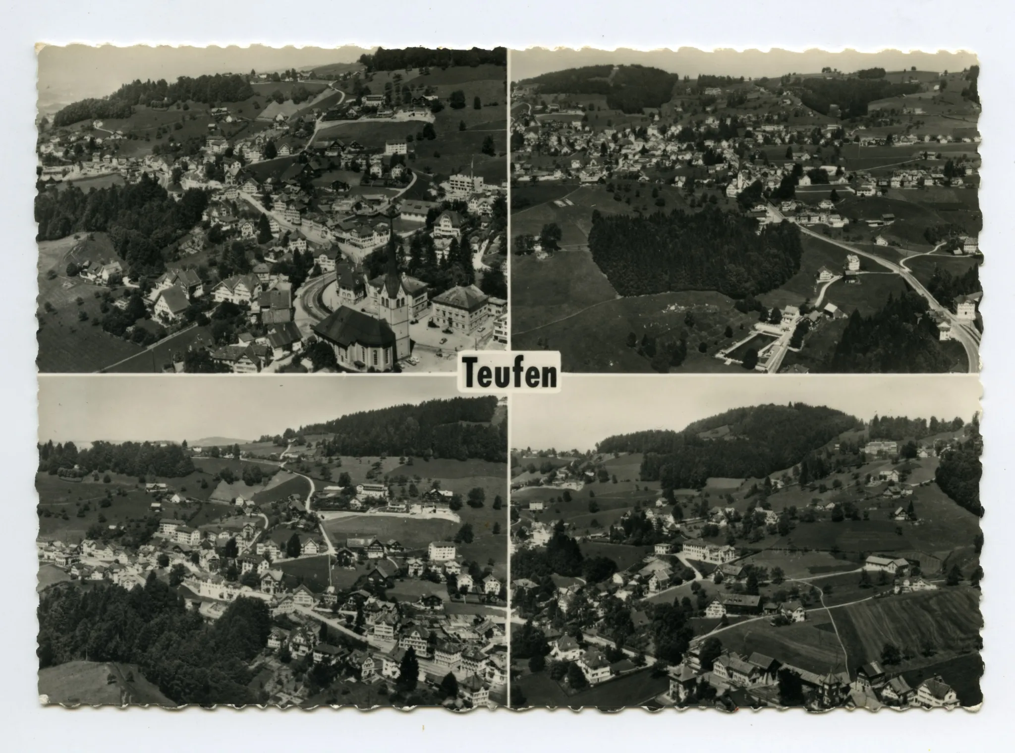aus Süd-Ost: Grubenmannkirche, Dorfplatz bis Fernblick und Stofel (vgl. Ho.01-016); aus Süden: Schwimmbad/Neubrücke, via Zeughaus/Ebni, Dorfkern bis Bad Sonder und „Eggen“; aus S-Ost: Lortanne, Krankenhaus, Frölichsegg, Bad Sonder; aus Süden: Hauptstrasse von Schützengarten bis Stofel, Blick zum Fernblick