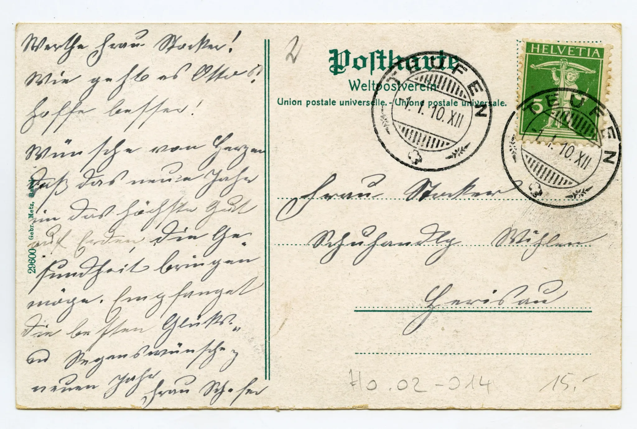 Rückseite mit Text