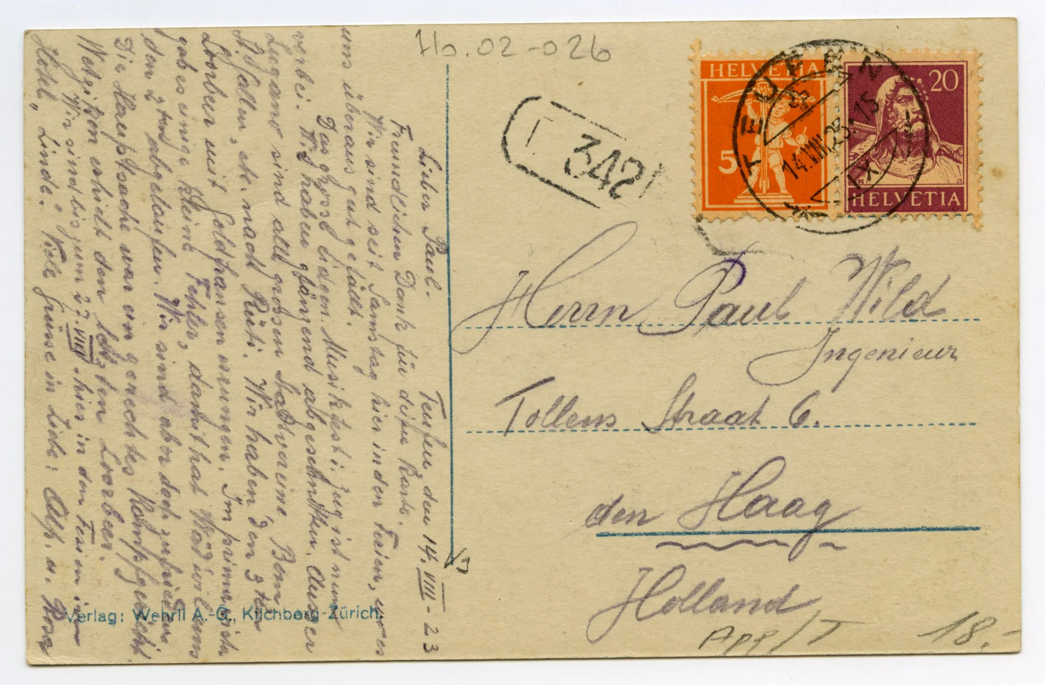 Rückseite mit Text