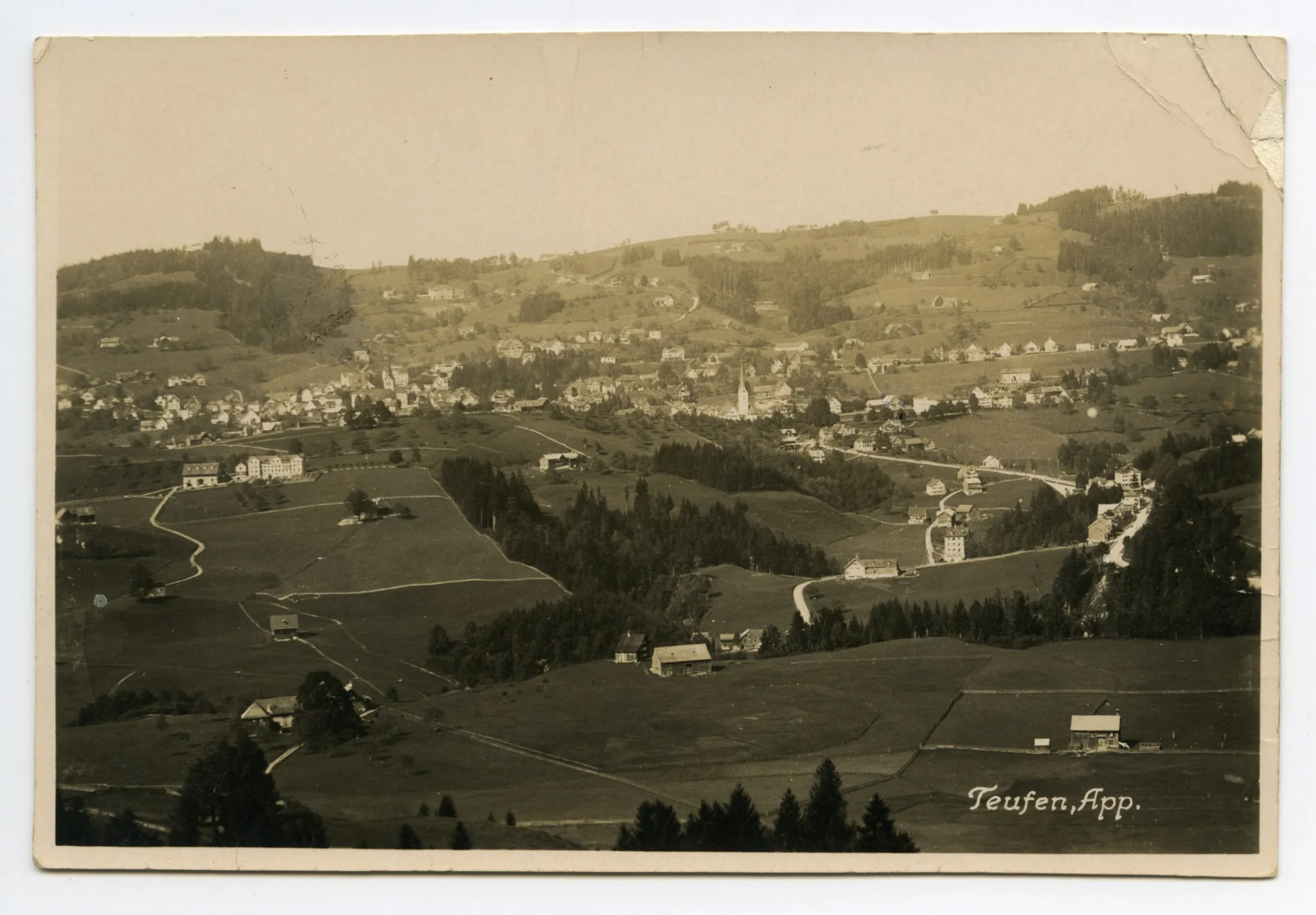Hasenränk, Neubrücke, Sammelbüel mit alter Kath. Kirche, Waisenhaus Schönenbüel, Lortanne-Dorfzen-trum-Stofel, Blick zum Eggen-Höhenweg