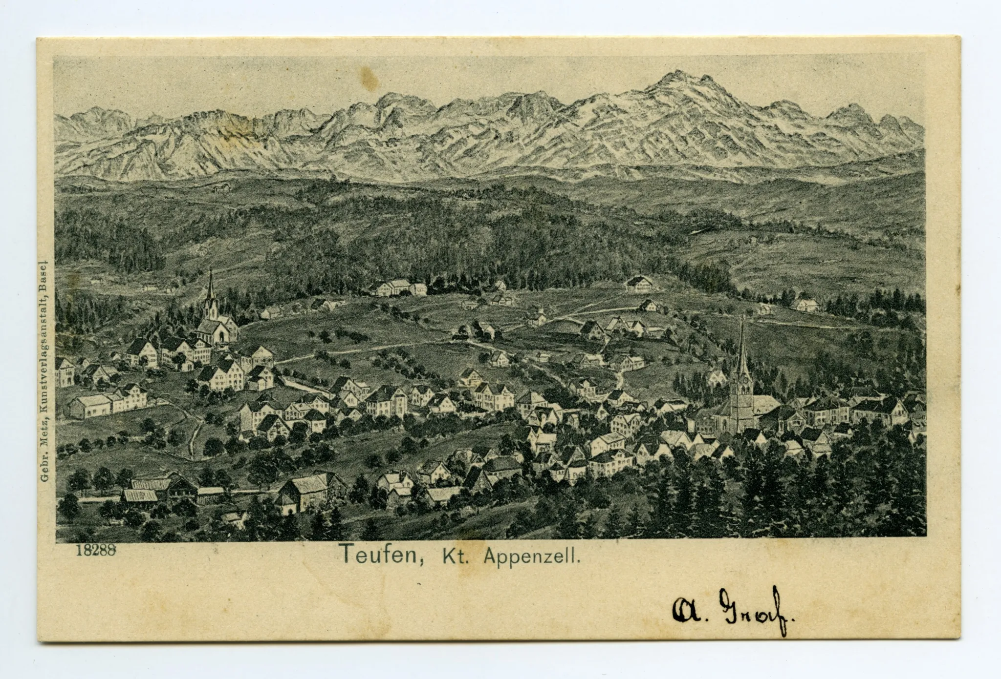 mit beiden Dorfkirchen (vgl. Ho.04-004, höchstwahrscheinlich selbe Karte)