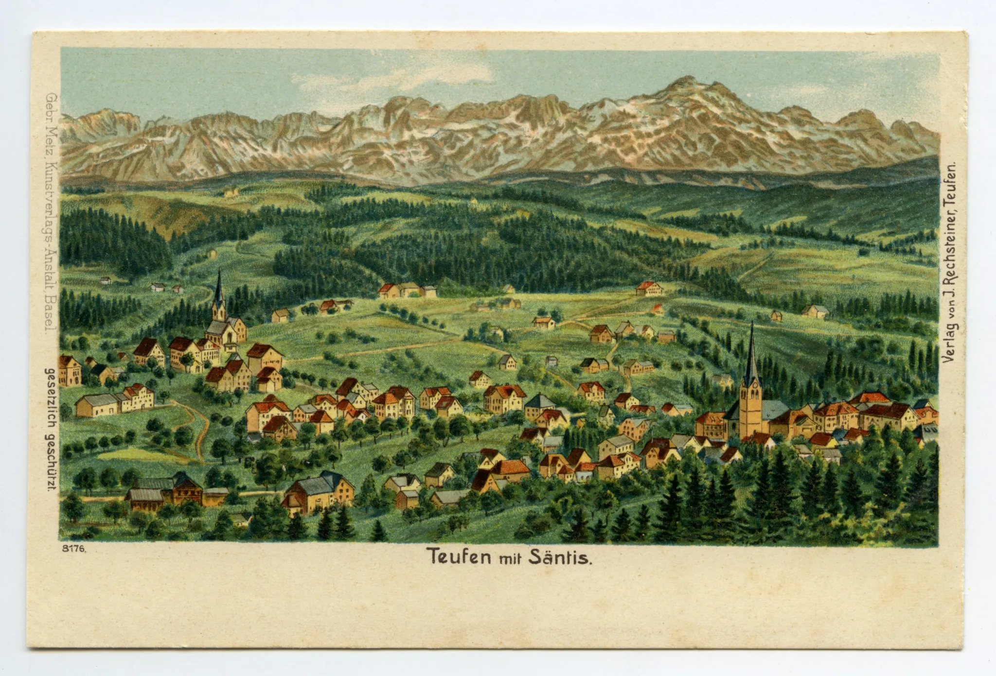 mit beiden Dorfkirchen (vgl. Ho.04-003, höchstwahrscheinlich selbe Karte)