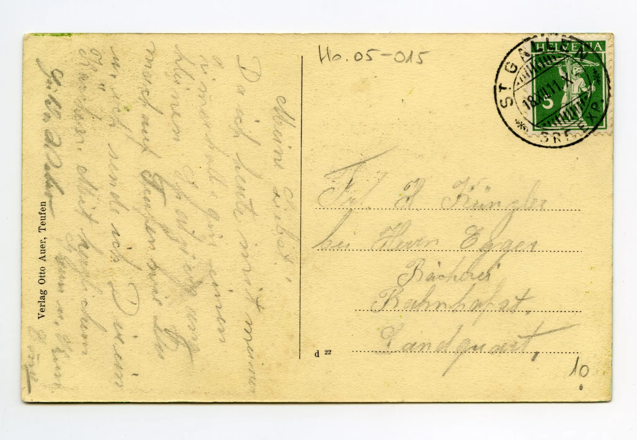durch zwei Tannen gesehen, beide Dorfkirchen, Blick zu Steigbach südostwärts (vgl. Hc.17-07)