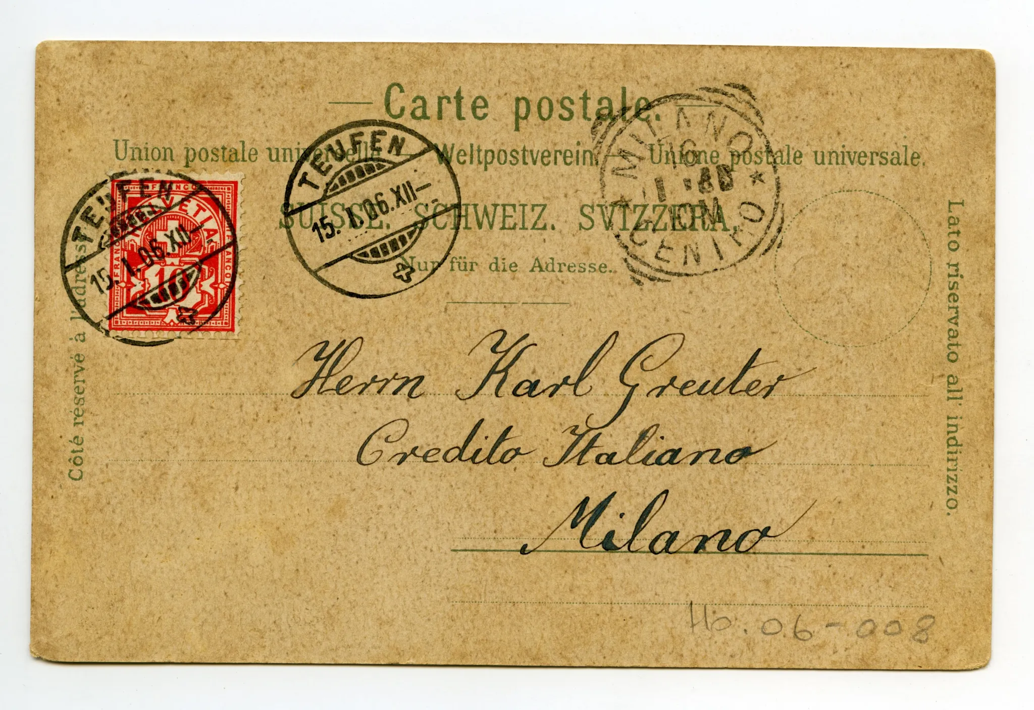 mit Grubenmannkirche, von links oben im Uhrzeigersinn: Dorfstrasse von Osten mit Grubenmannkirche; Dorfansicht von Norden mit Alpstein; Höch Fall; Dorfzentrum von Südosten; verziert mit Edelweiss u.a. Blumen (vgl. Hc.13-02)