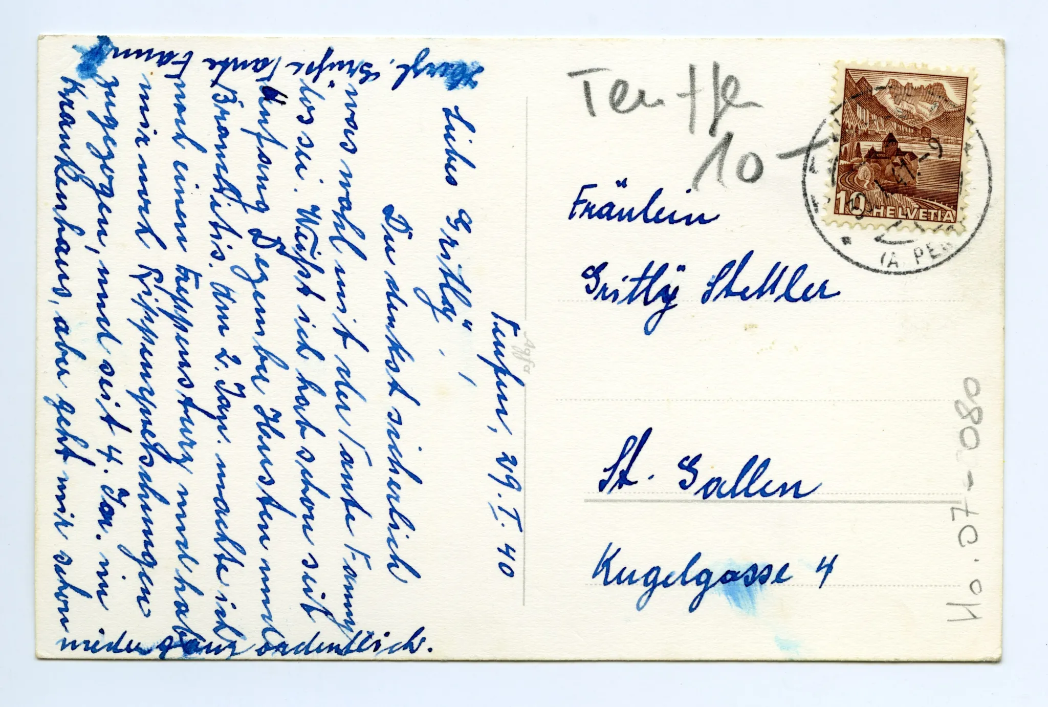 Rückseite mit Text
