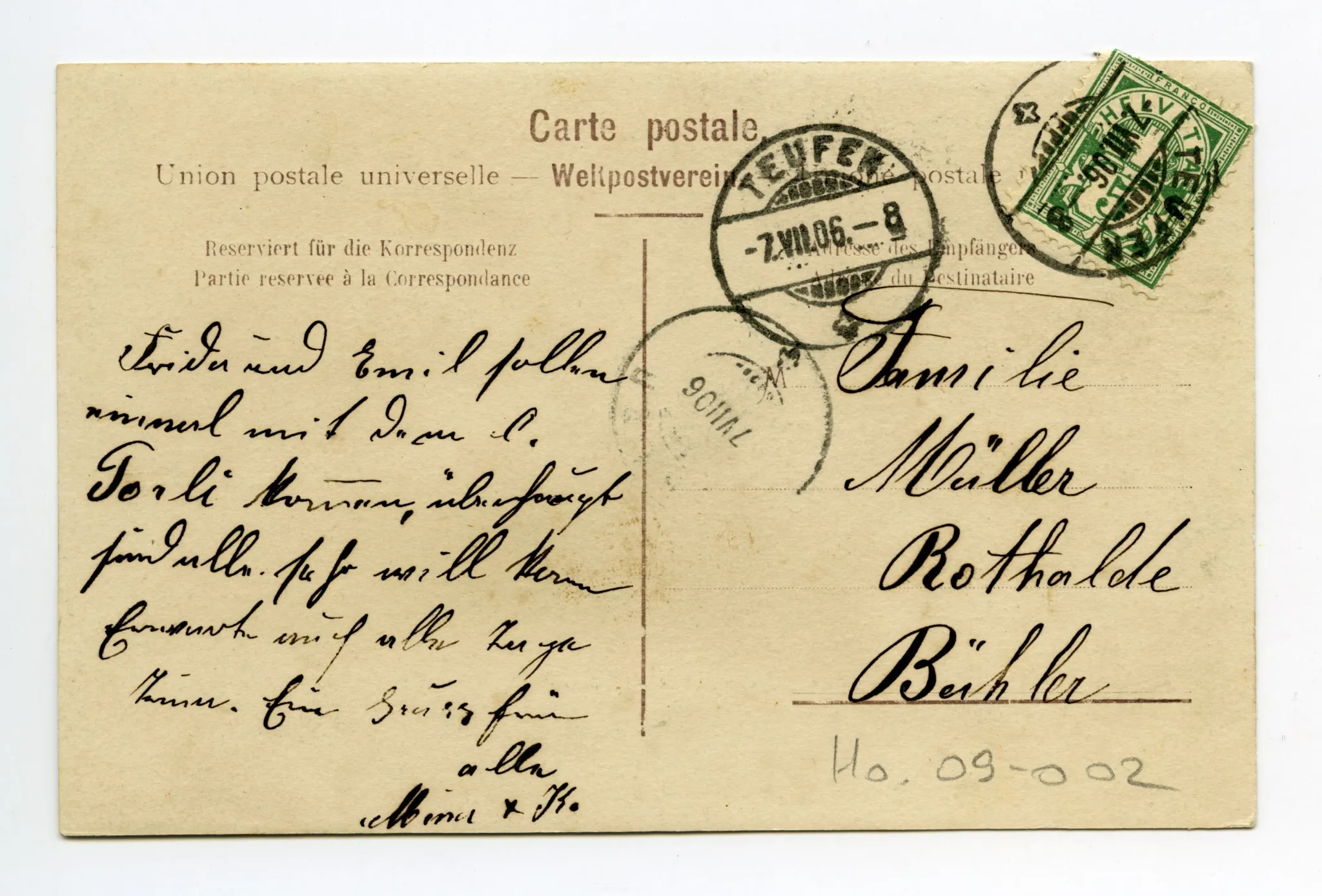 Rückseite mit Text
