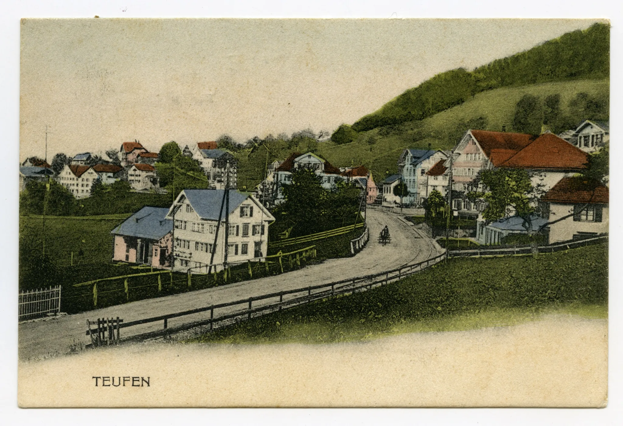Blick Richtung Westen, mit Pferdefuhrwerk. (vgl. Hc.21-01)