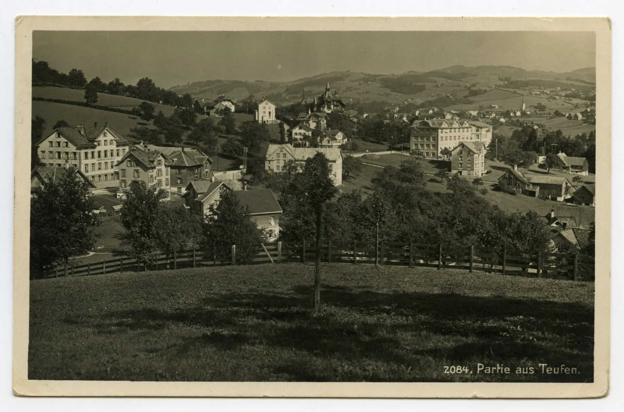 mit Textilfabriken und Villa Tobler (Höhenblick); Karte 1: mit weissem Passepartout; Karte 2: ohne Passepartout; (vgl. Hc.21-11)