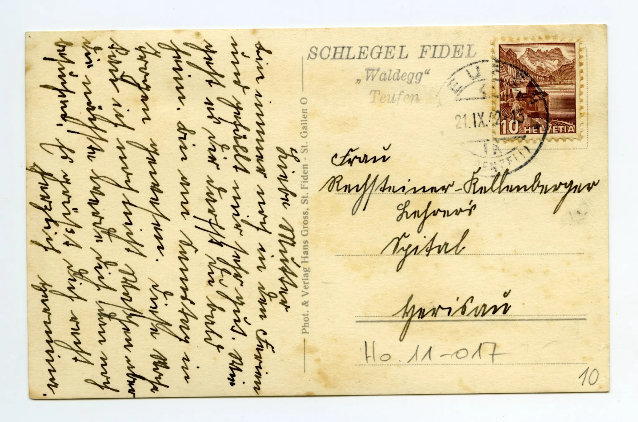 Rückseite mit Text
