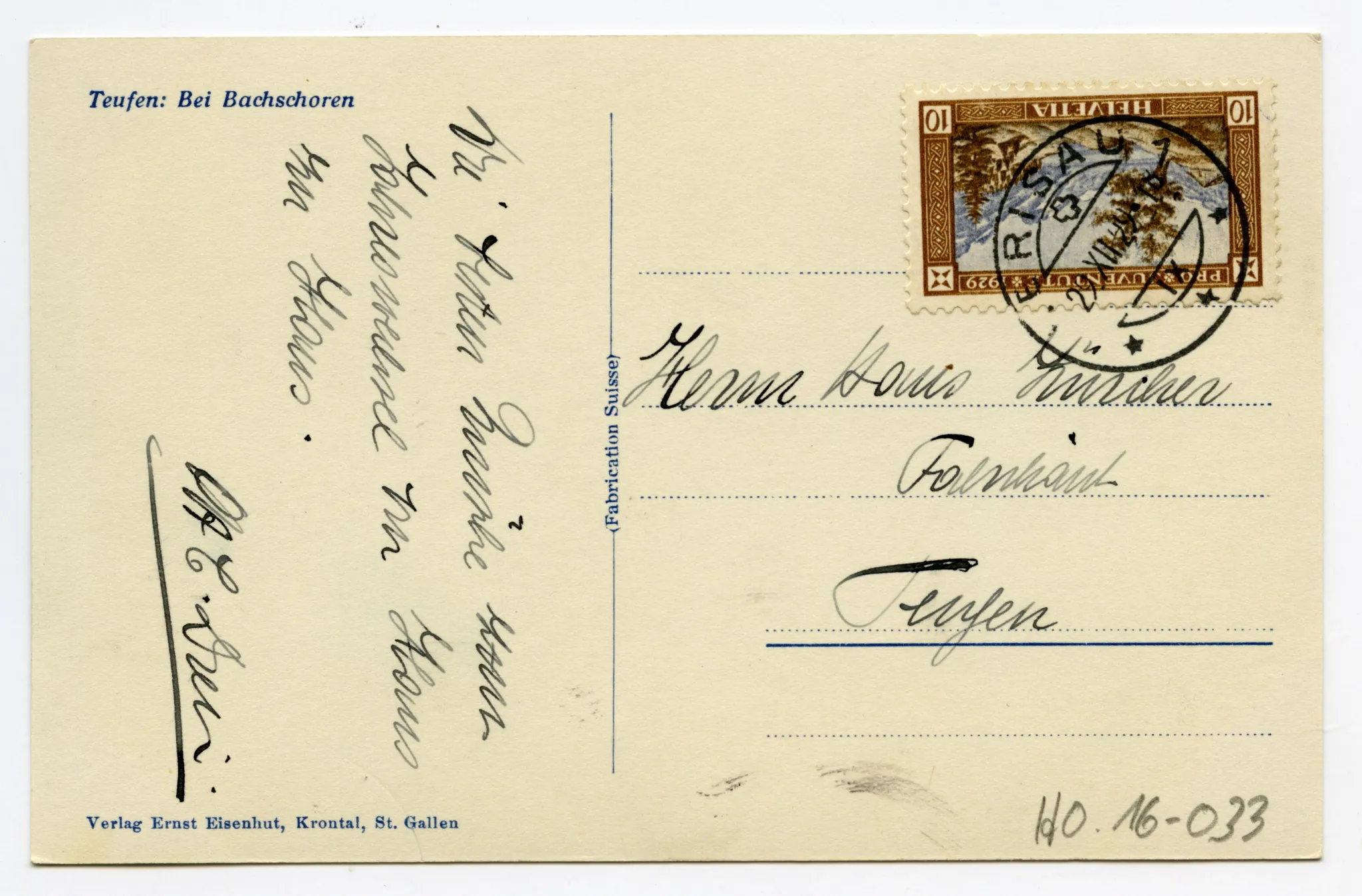Rückseite mit Text