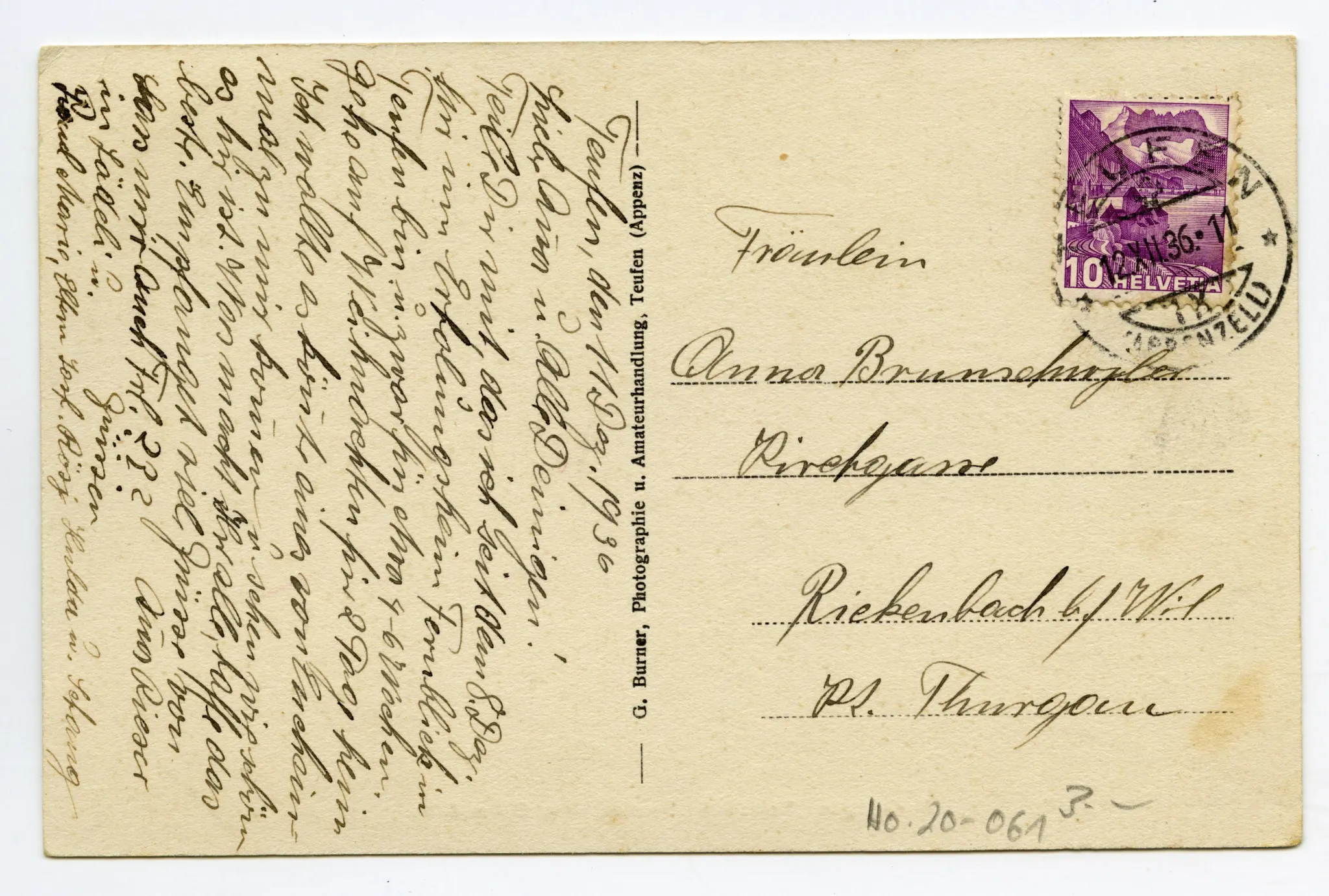 Rückseite mit Text