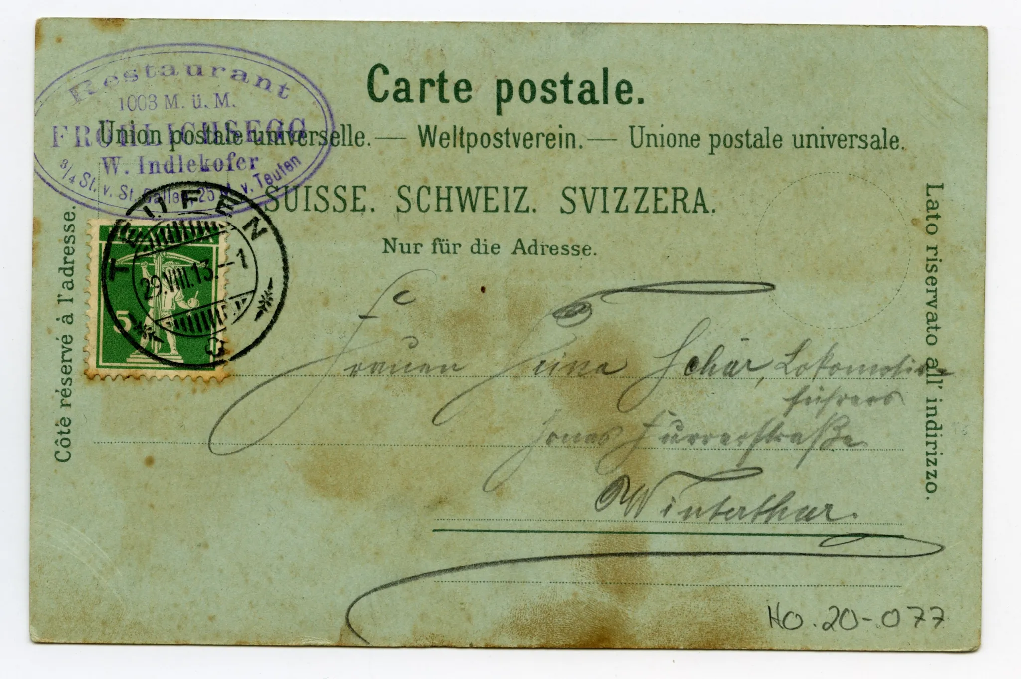 Rückseite mit Text