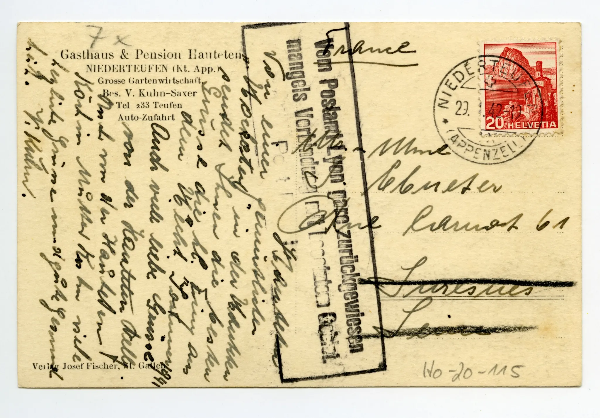Rückseite mit Text