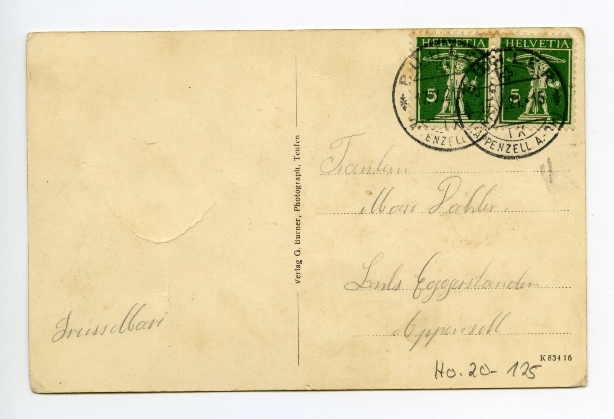 Rückseite mit Text