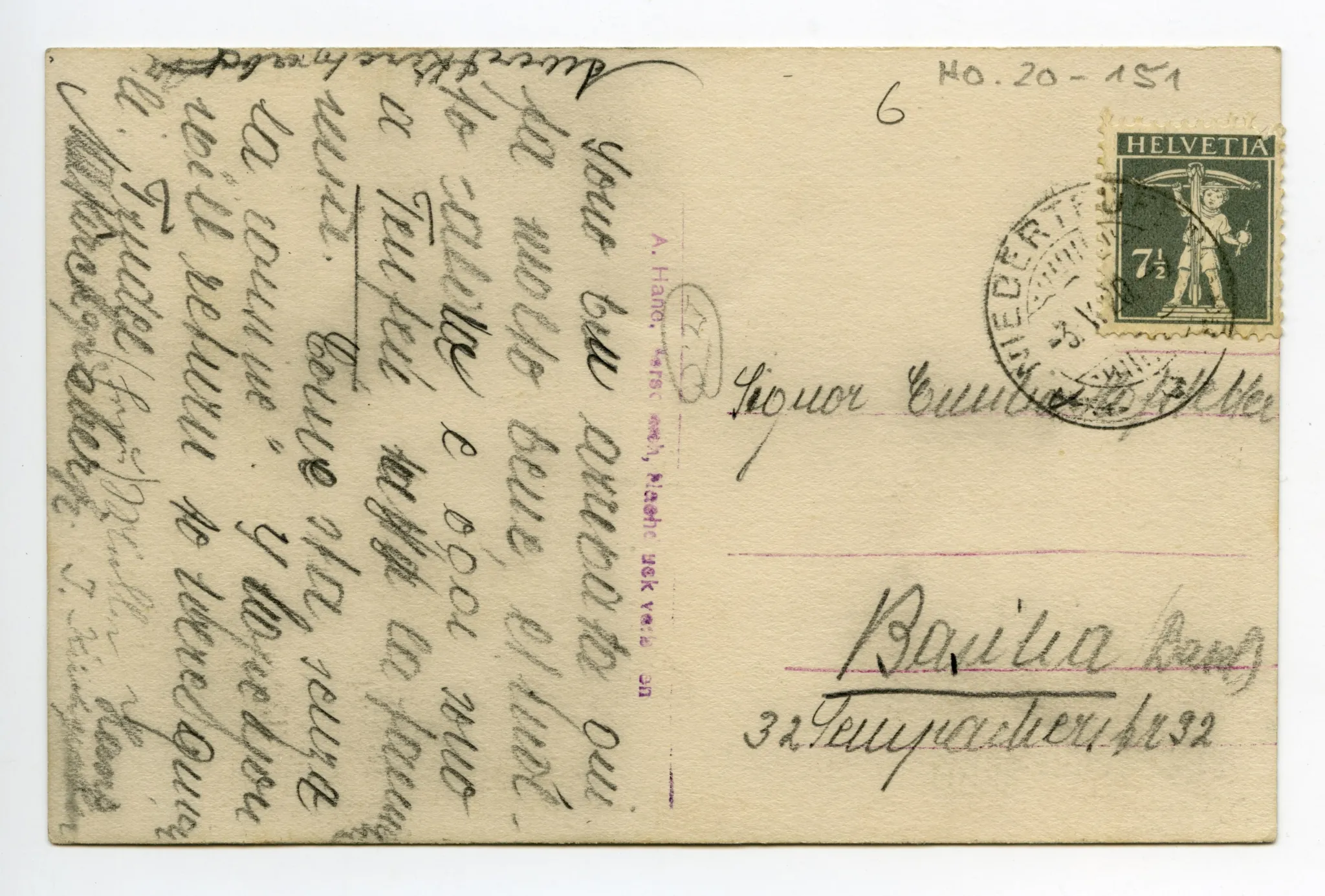 Ansicht mit Alpstein im Hintergrund, Bahnschiene vorne sichtbar (vgl. Hc.08-56, identisch)