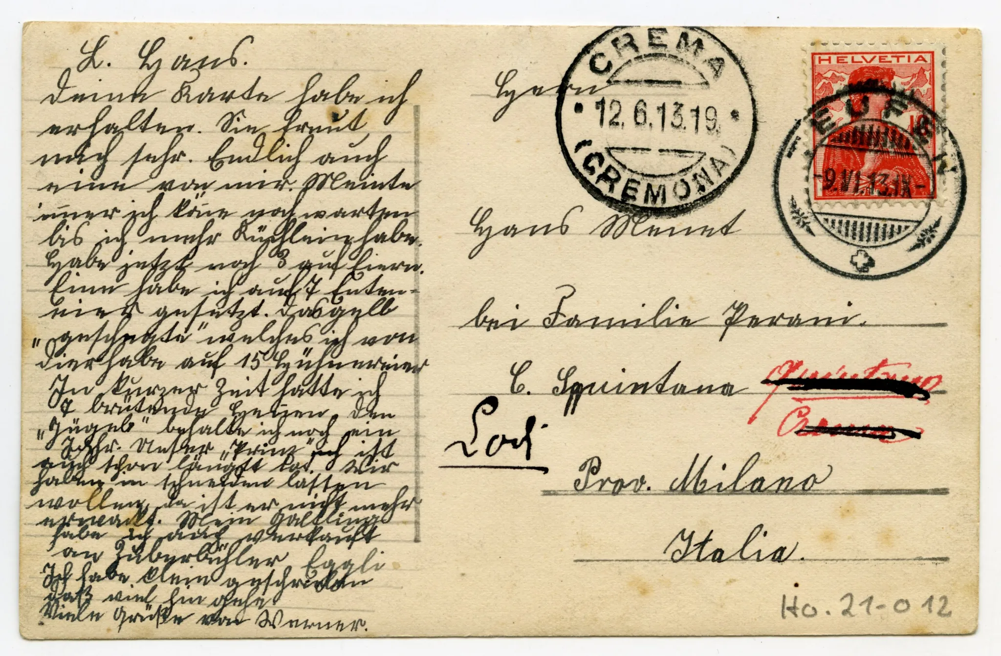 Rückseite mit Text