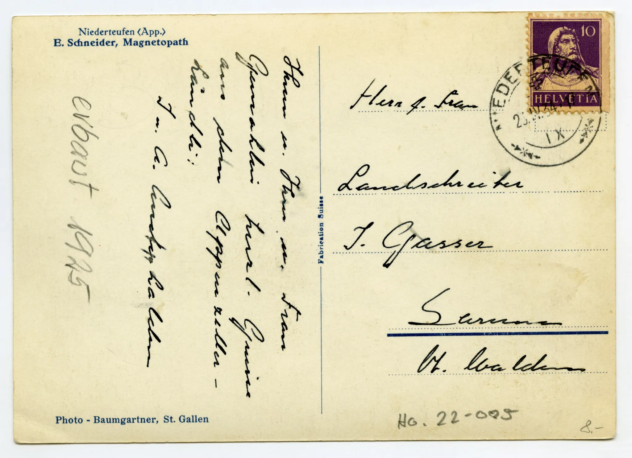 Rückseite mit Text