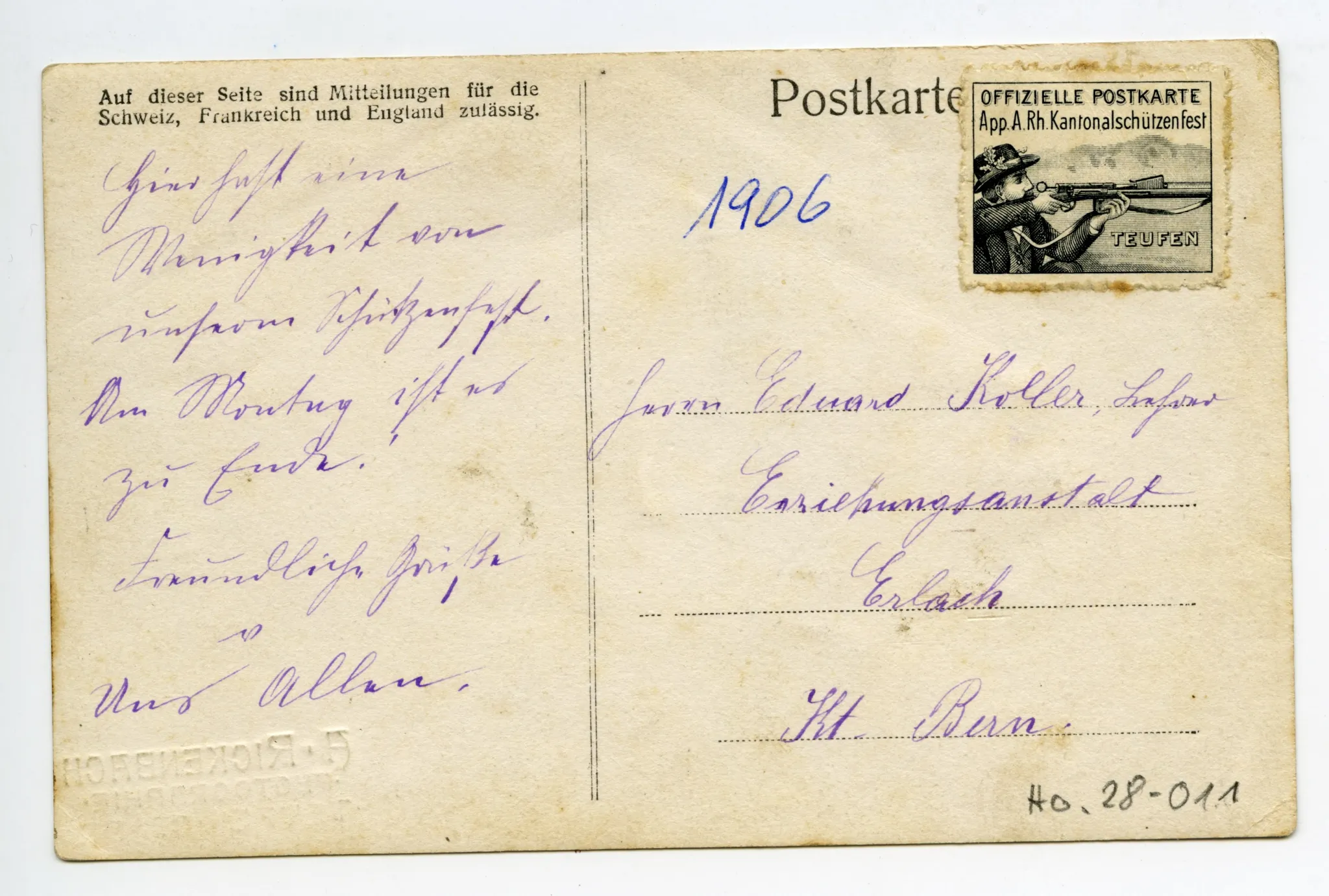 Rückseite mit Text