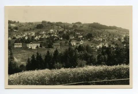 im Vordergrund Bächli, Blick zu Bad Sonder, Schäflisegg, Eggen-Höhenweg