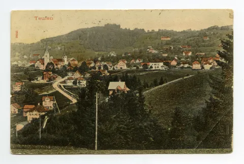 mit Neubrücke/Sammelbüel, beiden Dorfkirchen, Krankenhaus Gremm, Fernblick, Bad Sonder, Blick zu Frölichsegg, Schäflisegg