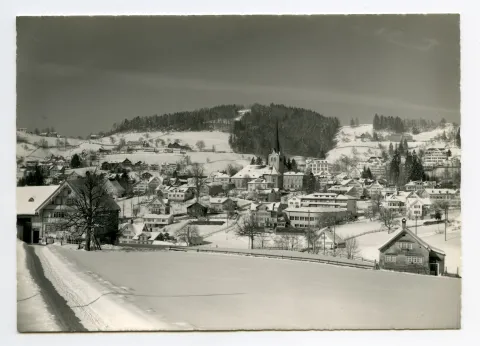 vom Schönenbüel, mit Bächli, Fernblick, Bad Sonder. Blick zur Frohen Aussicht, Frölichsegg, Schäflisegg