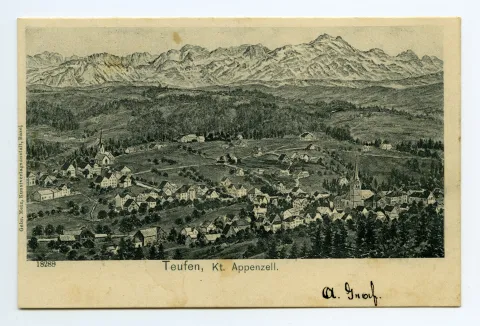 mit beiden Dorfkirchen (vgl. Ho.04-004, höchstwahrscheinlich selbe Karte)