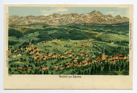mit beiden Dorfkirchen (vgl. Ho.04-003, höchstwahrscheinlich selbe Karte)