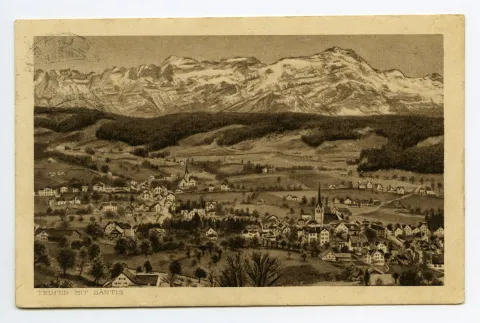 mit beiden Dorfkirchen (Säntis manipuliert)