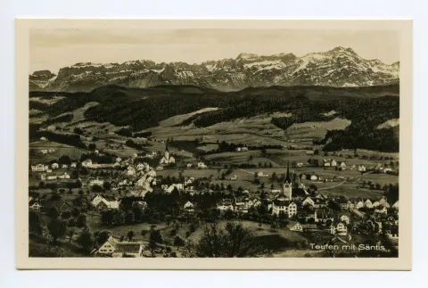 mit beiden Dorfkirchen (Säntis manipuliert)