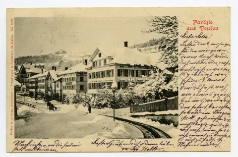 Mit Pferde-Schlitten und Hund, Bahngleis mit Zahnrad (vgl. Hc.20-21)
