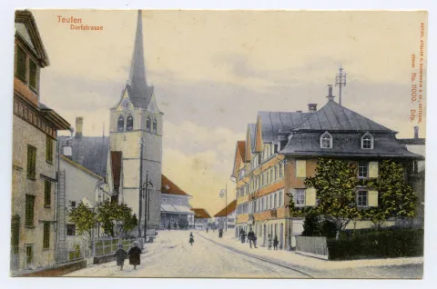 posierende Kinder und Erwachsene Grubenmannkirche
