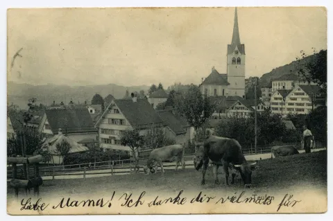 (auf der Höhe des späteren Güterbahnhofs) via Hecht und Kornhändlerhaus zur Grubenmannkirche
