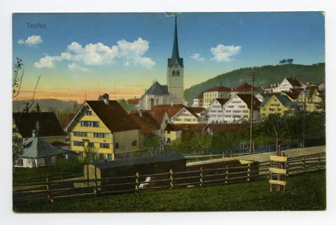 Ebni, via Hecht und Kornhändlerhaus zur Grubenmannkirche. Blick zur Frohen Aussicht (vgl. Hc.16-05)