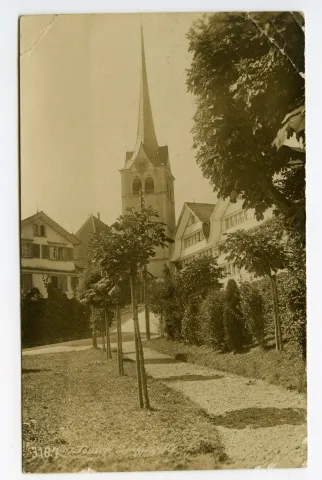 Hechtstrasse, Pärkli beim „Hecht“, Kornhändlerhaus, Grubenmannkirche (vgl. Hc.20-17)