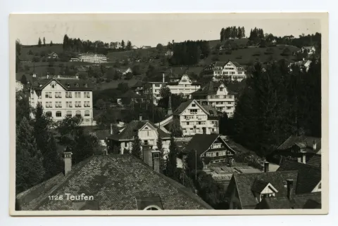 Hörli-Schulhaus, Gremm, Bad Sonder. Blick zu Schäflisegg, Hüslersegg