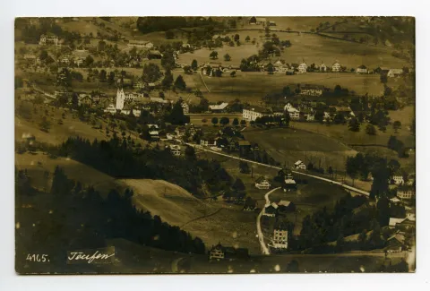 mit Alter Kath. Kirche, Zeughaus, Linde (z.T.), Ebni, Weberer Schläpfer (z.T.). Blick zur Lortanne und zum Krankenhaus