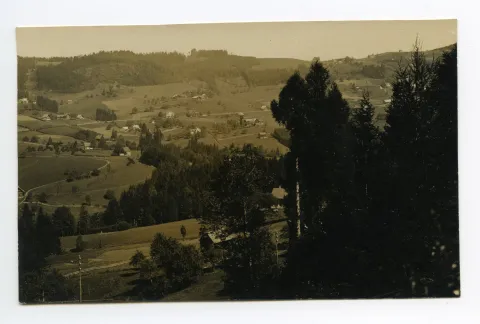 Blick zu den Eggen. Filzstift-X-Markierung auf linker Kartenhälfte