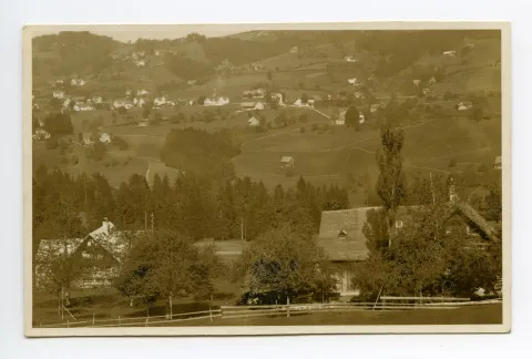 vom Gebiet Nord aus gesehen. Mit Krankenhaus und Bad Sonder. Blick zur Schäflisegg