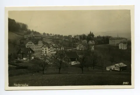 mit Textilfabriken und Villa Tobler (Höhenblick), Eggli, Blick nach Osten