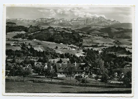 Rückansicht von Norden mit Blick auf Alpstein und Rotbachbrücke