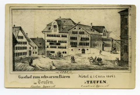 Karte zeigt die Ansicht der Stichvorlage aus Südosten (1820)