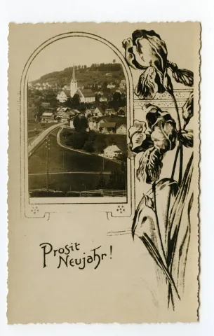 mit Ansicht von Teufen mit alter kath. Kirche aus Süden