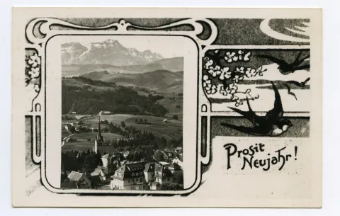 mit Ansicht von Teufen aus Norden mit evang. Kirche und Alpstein